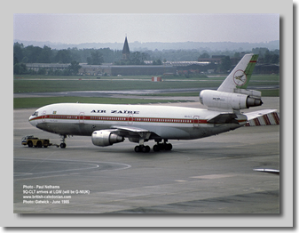 9Q-CLT on her way to the BCal hangars